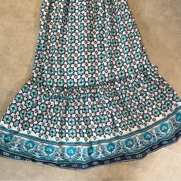 Lucky Brand Blue and Green Patterned Maxi Dress. XL. New without tag - Picture 9 of 15